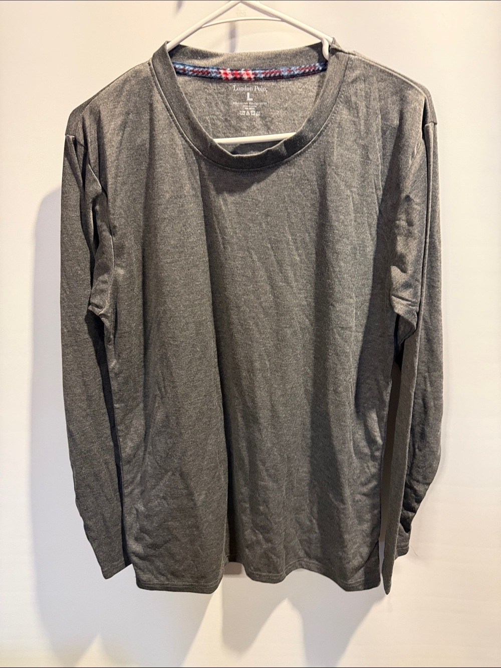 London Polo Women's Long-Sleeve Crewneck Tee - Heather Gray Size: L
